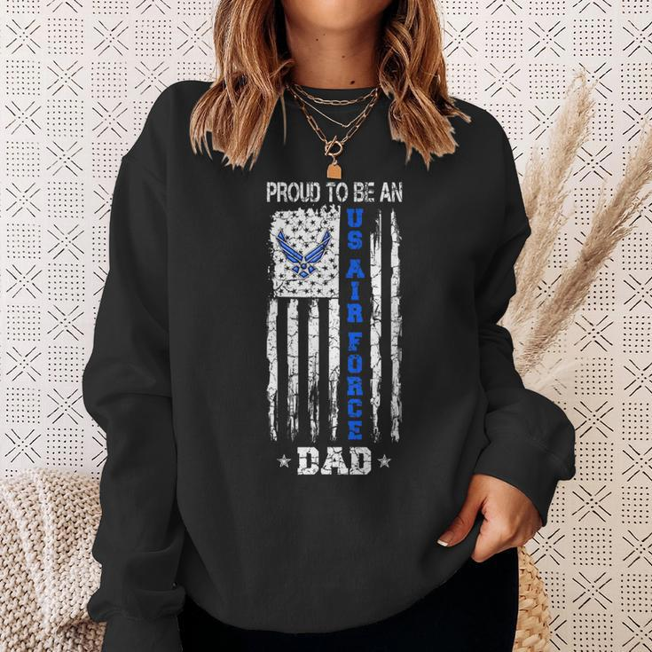 Vintage Usa Flag Proud To Be An Us Air Force Dad Sweatshirt Gifts for Her