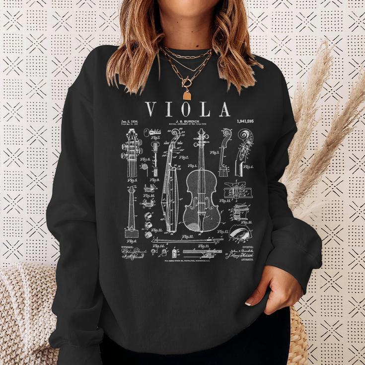 Viola Player Musician Musical Instrument Vintage Patent Sweatshirt Gifts for Her