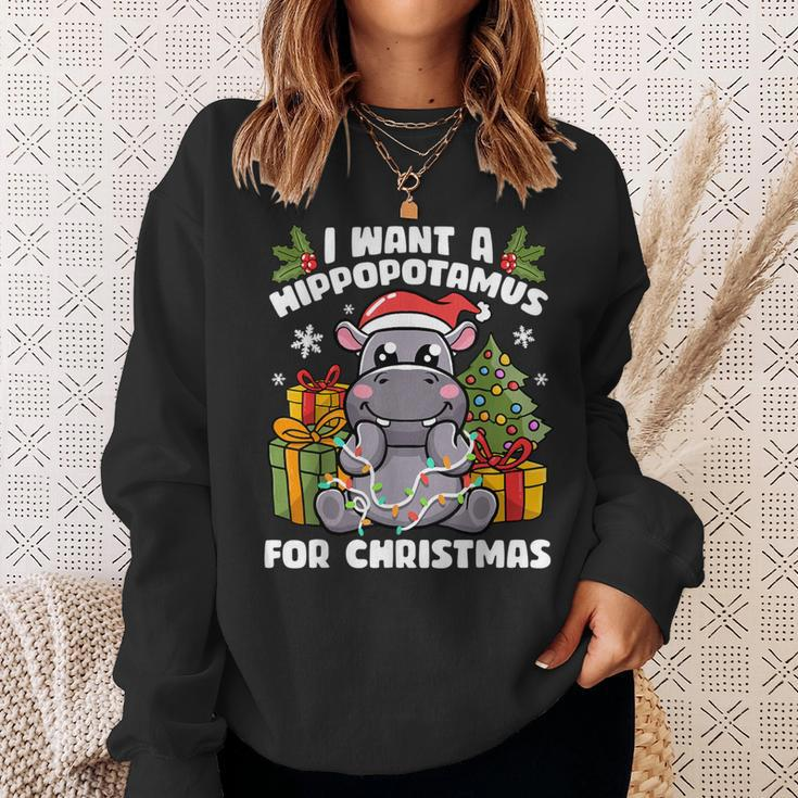 I Want A Hippopotamus For Christmas Hippo Christmas Sweatshirt Gifts for Her