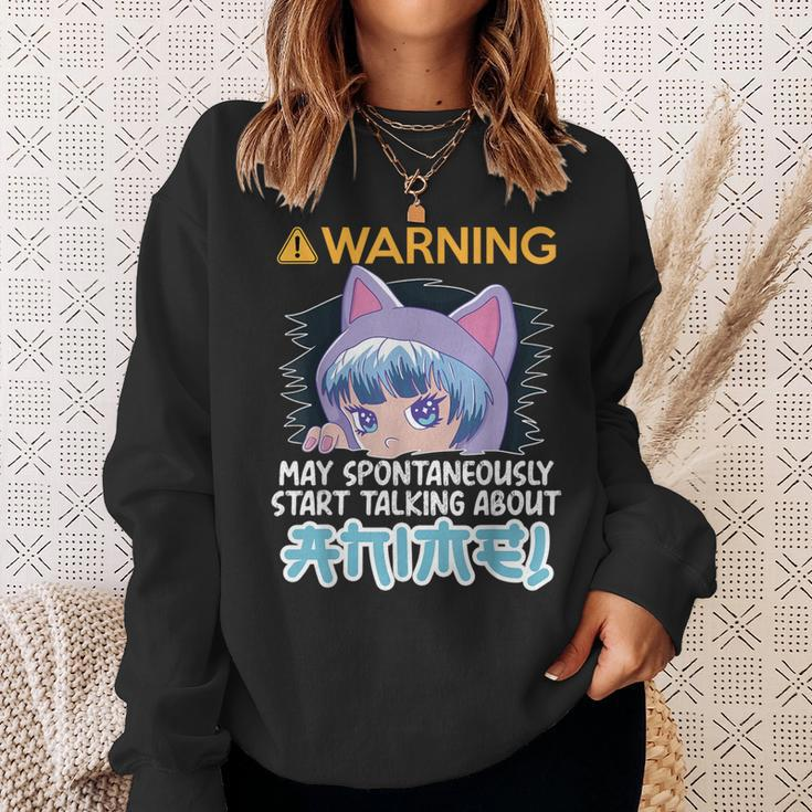 Warning May Spontaneously Talk About Anime N Manga Girl Sweatshirt Gifts for Her