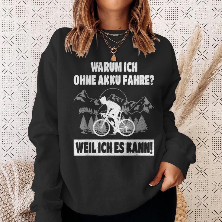 Warum Ich Ohne Akku Fahre intage Cycling Sweatshirt Geschenke für Sie