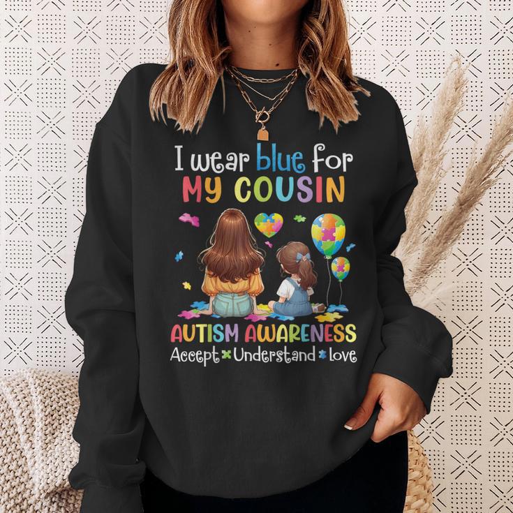 I Wear Blue For My Cousin Autism Accept Understand Love Hope Sweatshirt Gifts for Her