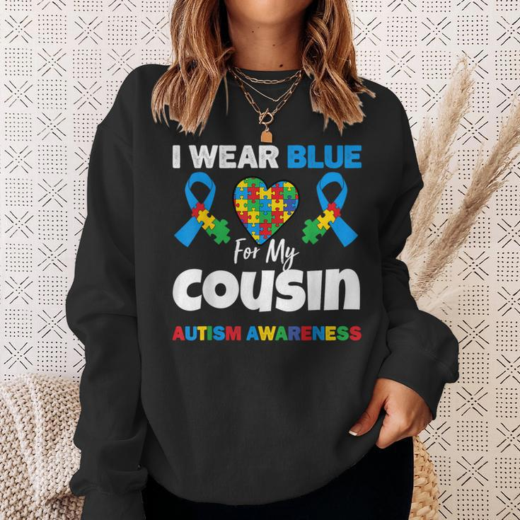 I Wear Blue For My Cousin Autism Awareness Support Sweatshirt Gifts for Her