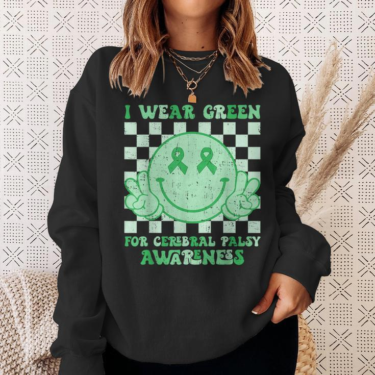 I Wear Green For Cerebral Palsy Awareness Green Ribbon Sweatshirt Gifts for Her