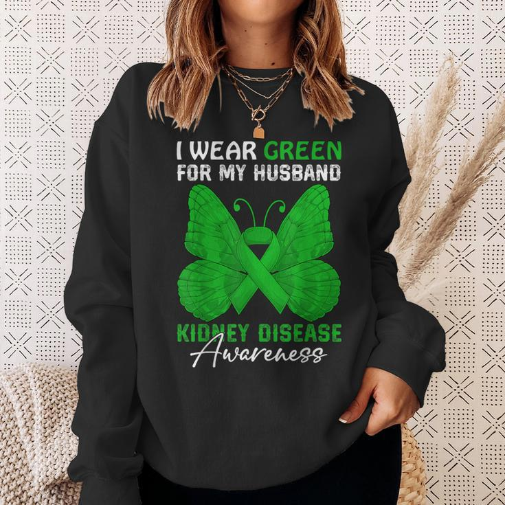 I Wear Green For My Husband Kidney Disease Awareness Day Sweatshirt Gifts for Her