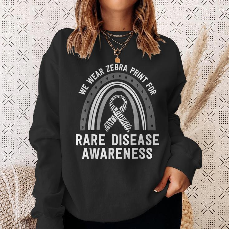 We Wear Zebra Print Rare Disease Awareness Eds Family Group Sweatshirt Gifts for Her