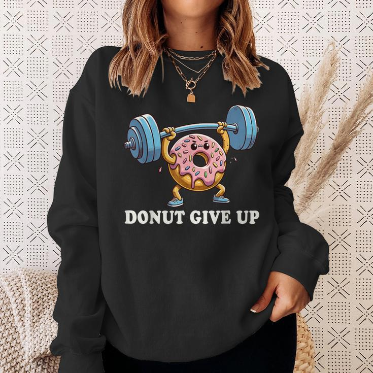Weightlifting Fitness Workout Gym Donut Lover Sweatshirt Gifts for Her