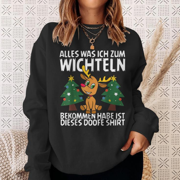 Weihnachts-Wichtel Schwarz Sweatshirt, Lustiges Motiv für Feiern Geschenke für Sie