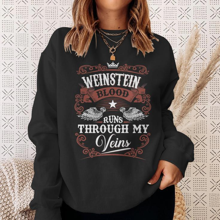 Weinstein Blood Runs Through My Veins Vintage Family Name Sweatshirt Gifts for Her