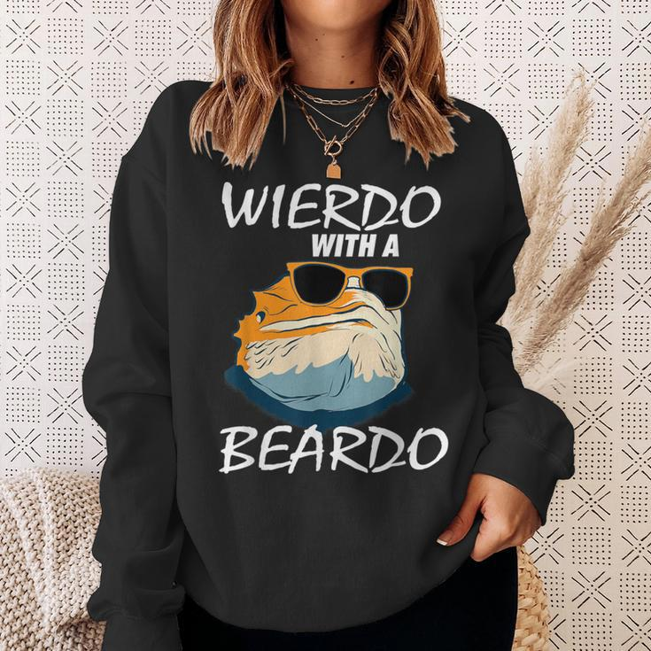 Weirdo With A Beardo Bearded Dragon Beardie Lover Sweatshirt Gifts for Her