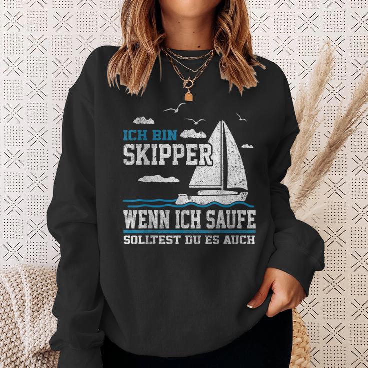 Wenn Ich Saufe Solltest Du Es Auch Skipper Sailing Sweatshirt Geschenke für Sie