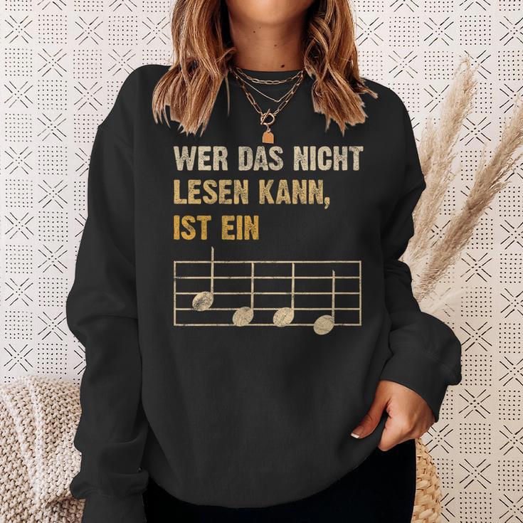 Wer Das Nicht Lesen Kann Ist Ein Monkey Music Theory Sweatshirt Geschenke für Sie