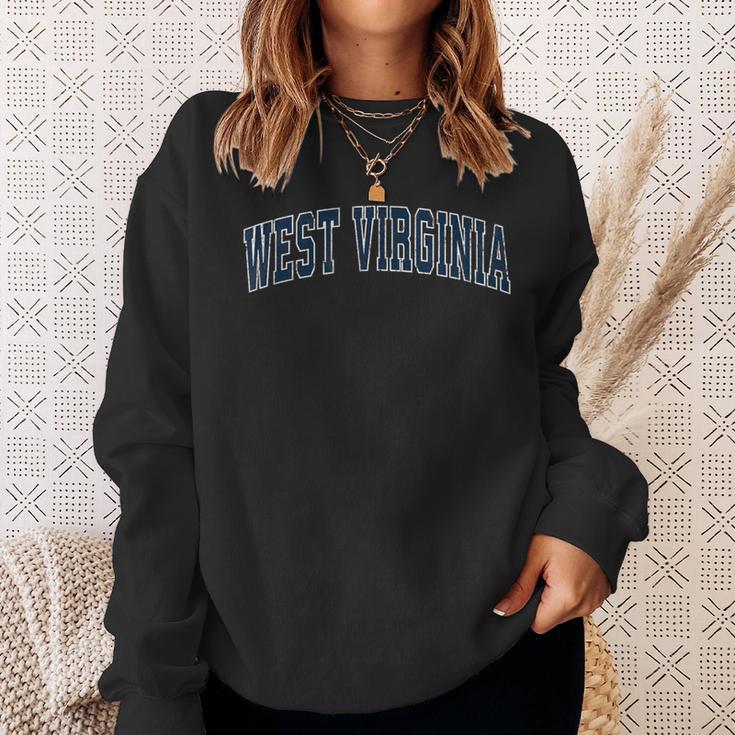 West Virginia Wv Vintage Sports Navy Sweatshirt Gifts for Her