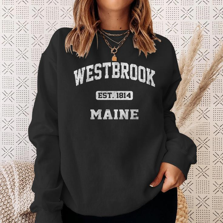 Westbrook Maine Me Vintage State Athletic Style Sweatshirt Gifts for Her