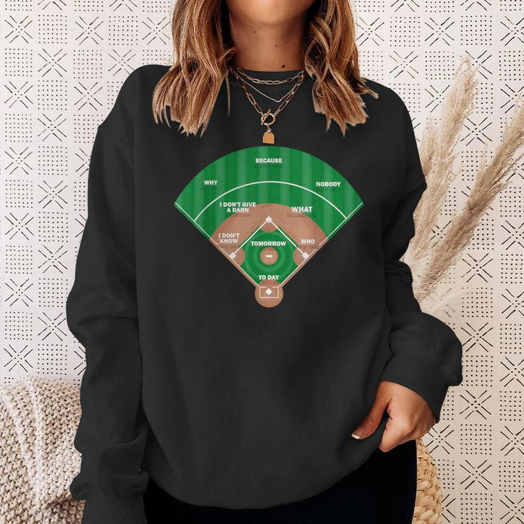 Who's On First Baseball Game Play Sport Fan Playing Sweatshirt Gifts for Her