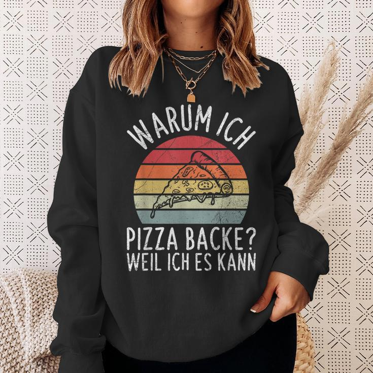 Why Ich Pizza Backe Weil Ich Es Kann Pizza Baker Retro Sweatshirt Geschenke für Sie