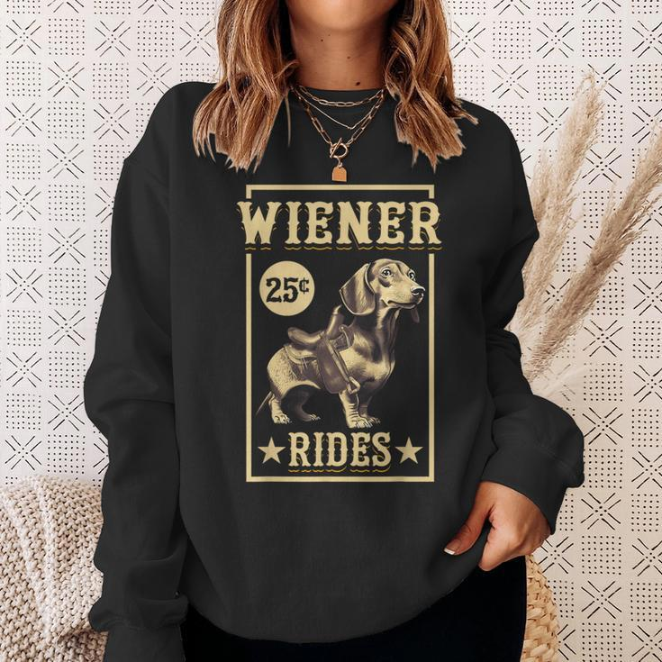 Wiener Rides Dachshund Lover Doxie Weiner Weenie Dog Owner Sweatshirt Gifts for Her