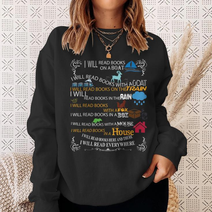 I Will Read Books On A Boat & Everywhere Reading Sweatshirt Gifts for Her