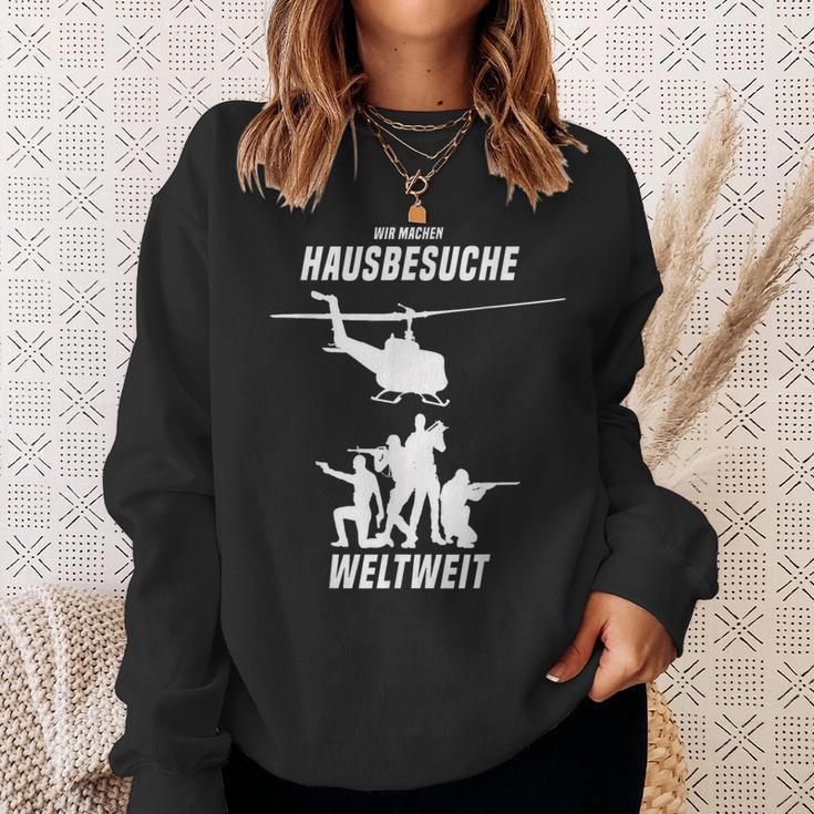 Wir Machen Hausbesuche Worldwide Sergeant Officer Soldiers Sweatshirt Geschenke für Sie