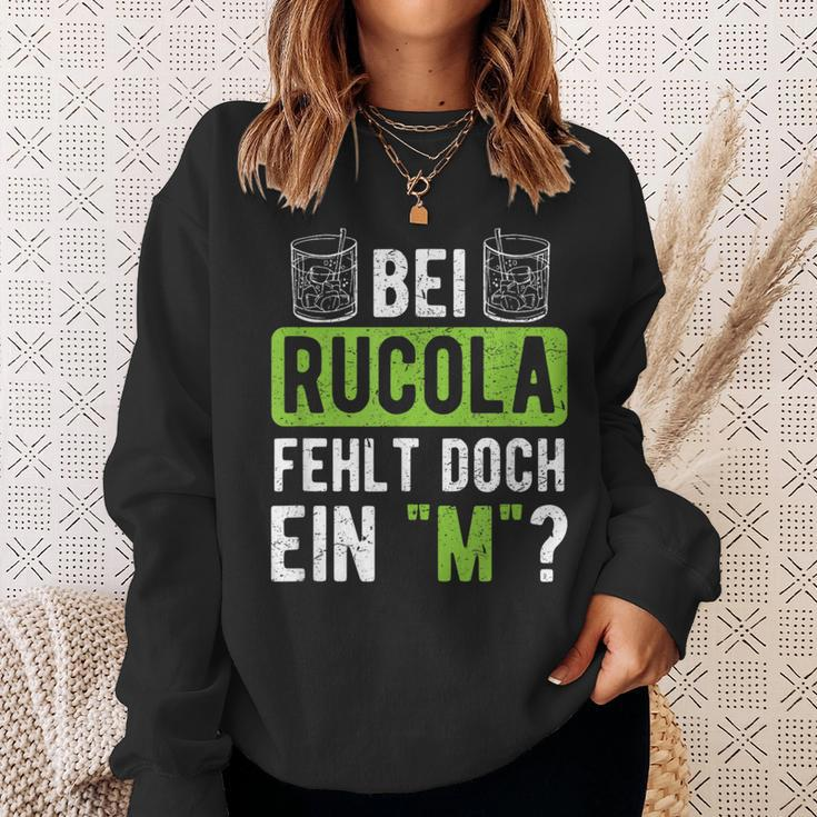 Witziges Spruch Sweatshirt - Fehlt bei Rucola ein M?”, Humorvolles Mode Geschenke für Sie