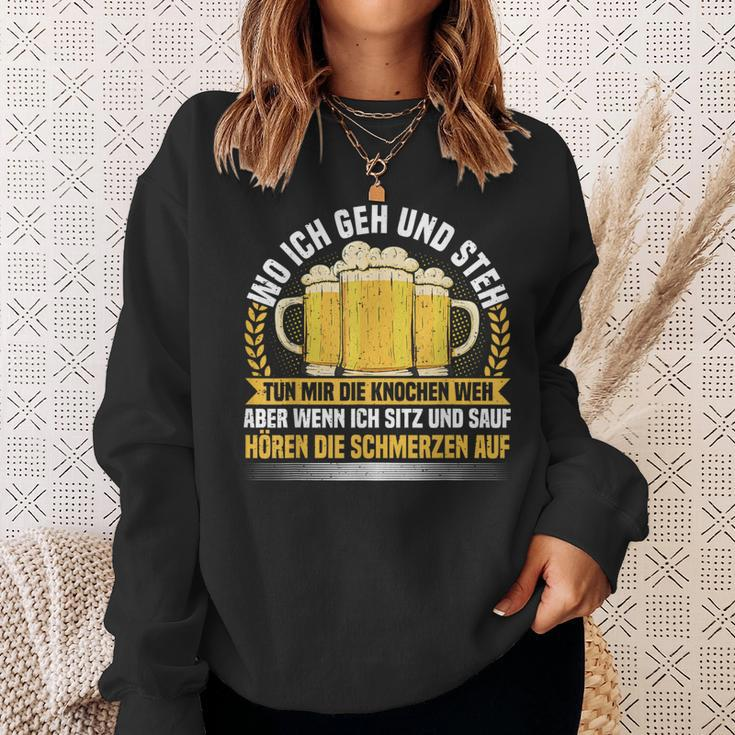 Wo Ich Geh & Steh Bierliebhaber & Biertrinker Sweatshirt Geschenke für Sie