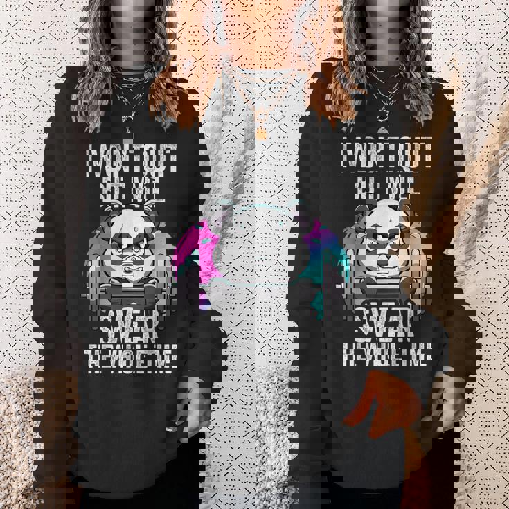 I Won't Quit But I'll Swear The Whole Time Gym Quote Sweatshirt Gifts for Her