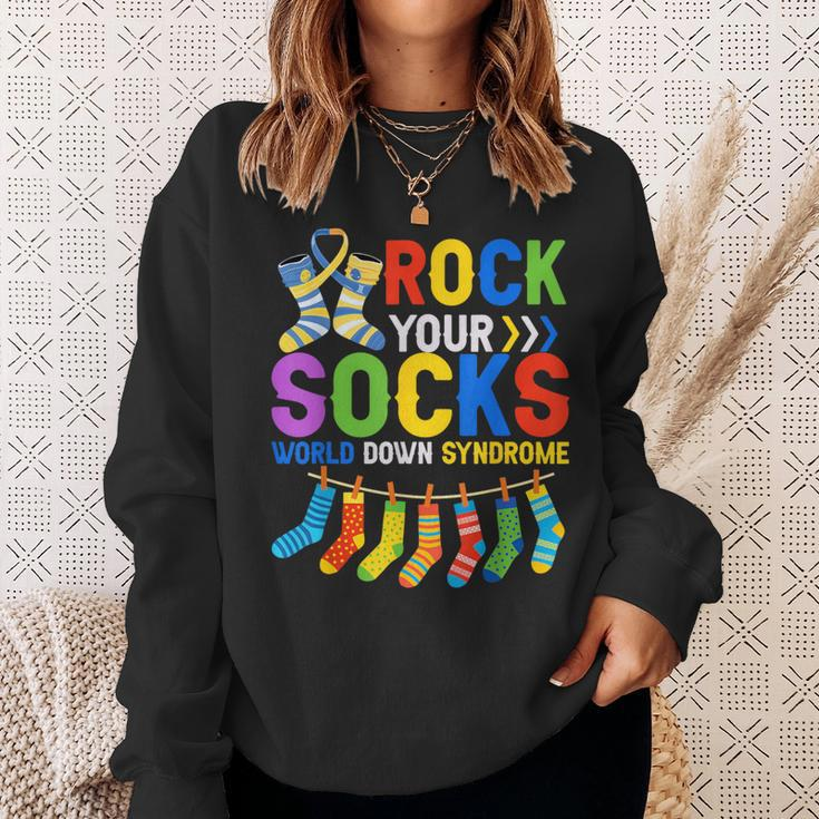 World Down Syndrome Day Awareness Rock Your Socks Sweatshirt Gifts for Her
