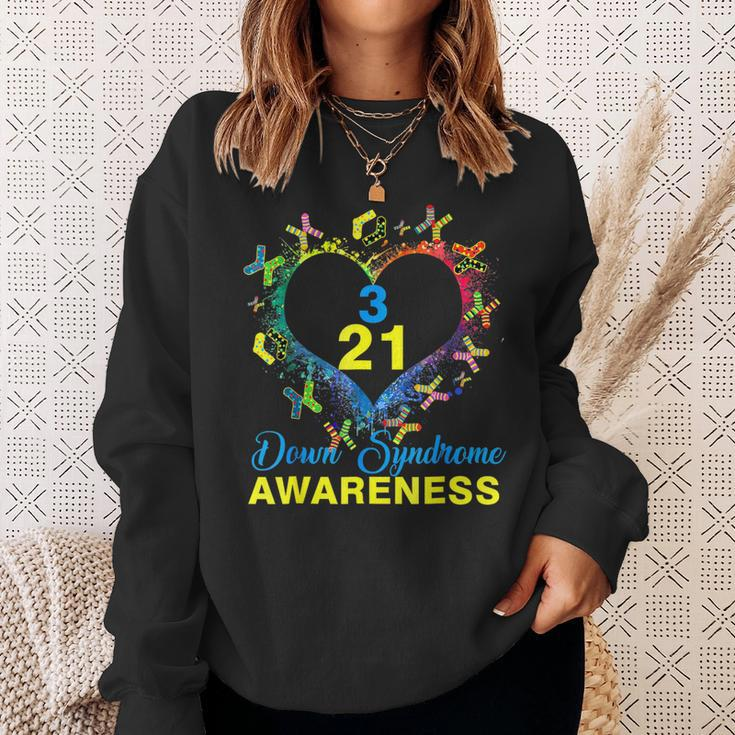 World Down Syndrome Day Awareness Socks Heart 21 March Sweatshirt Gifts for Her