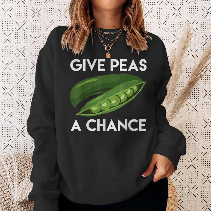 World PeasPeace Give Peas A ChanceEarth Day Sweatshirt Gifts for Her