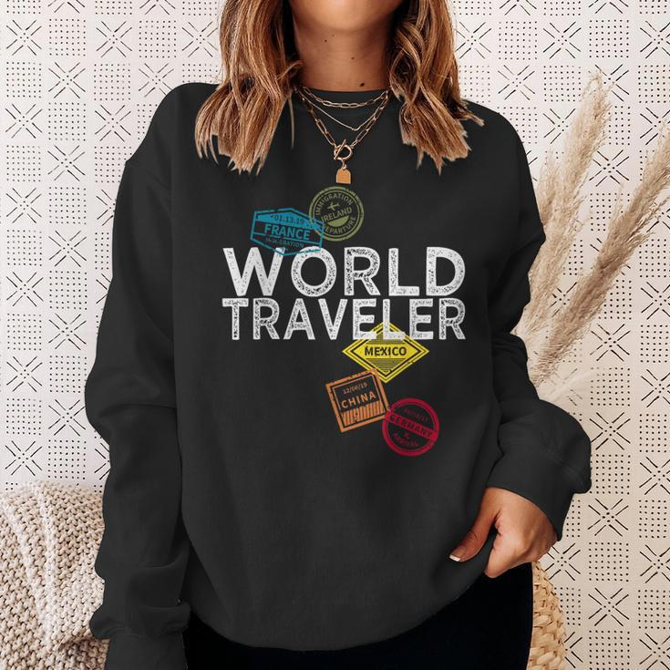 World Traveler Passport Stamp For And Women Sweatshirt Gifts for Her