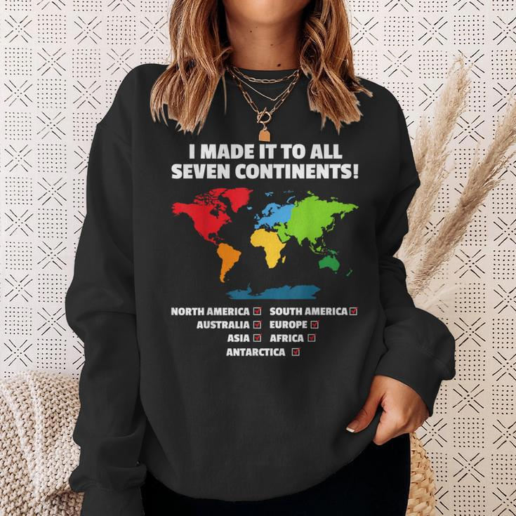 World Traveler Seven Continents 7 Continents Club White Sweatshirt Gifts for Her