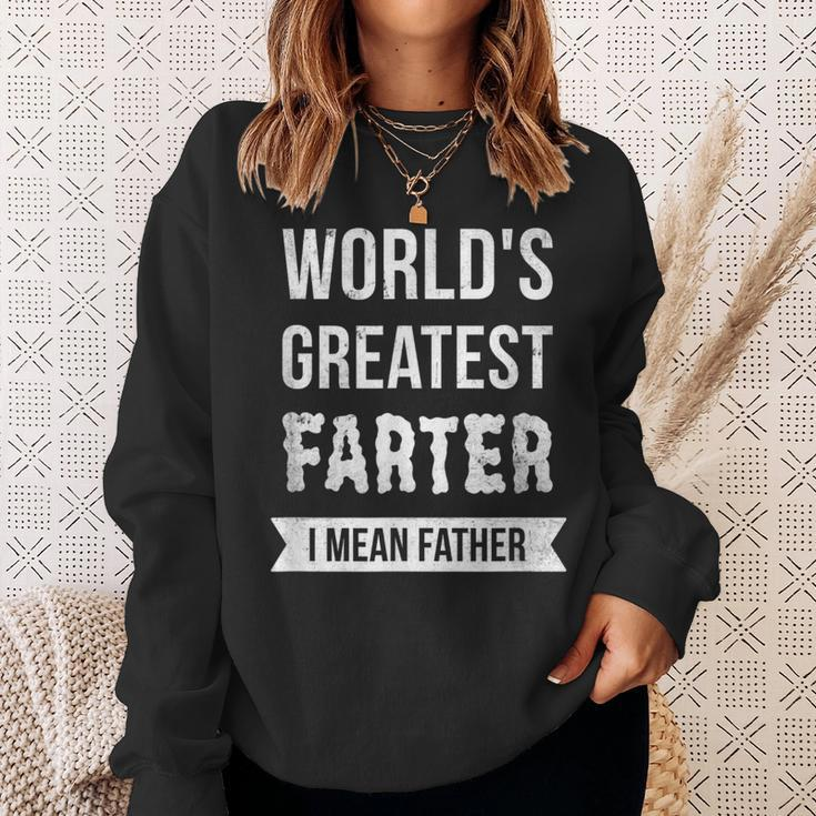 World's Greatest Farter I Mean Father Dad Vintage Look Sweatshirt Gifts for Her