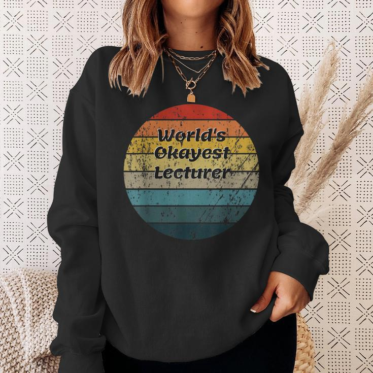 World's Okayest Lecturer Vintage Sunset 60S 70S Sweatshirt Gifts for Her