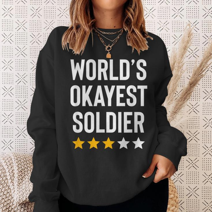 Worlds Okayest Soldier Usa Military Army Hero Soldier Sweatshirt Gifts for Her