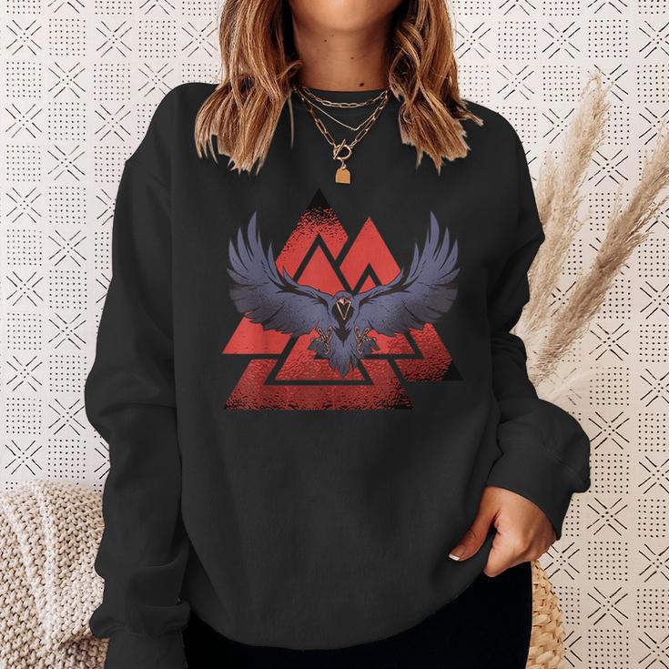 Wotansknoten Odin Ravens Valknut Valhalla Odinskind Wodan Sweatshirt Geschenke für Sie