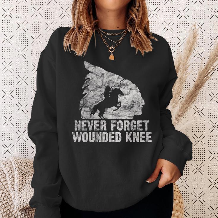 Wounded Knee Native American Lakota Tribe Chief Vintage Sweatshirt Gifts for Her