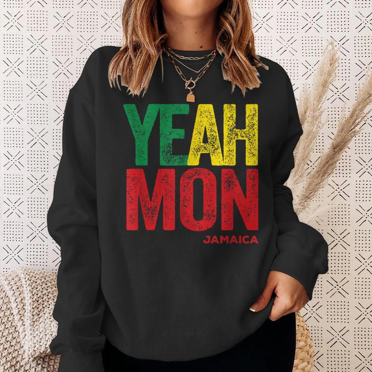 Yeah Mon Retro Jamaica Patois Slang Jamaican Souvenir Patwah Sweatshirt Gifts for Her
