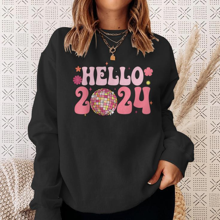 Year End Party Merry Christmas Happy New Year Hello 2024 Sweatshirt Gifts for Her