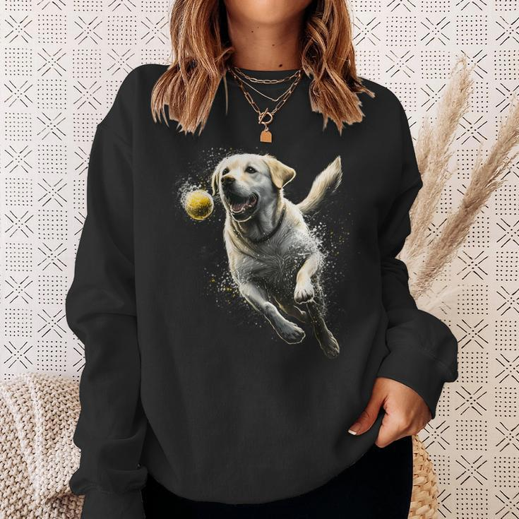 Yellow Labrador Retriever Chasing A Ball Labrador Retriever Sweatshirt Gifts for Her