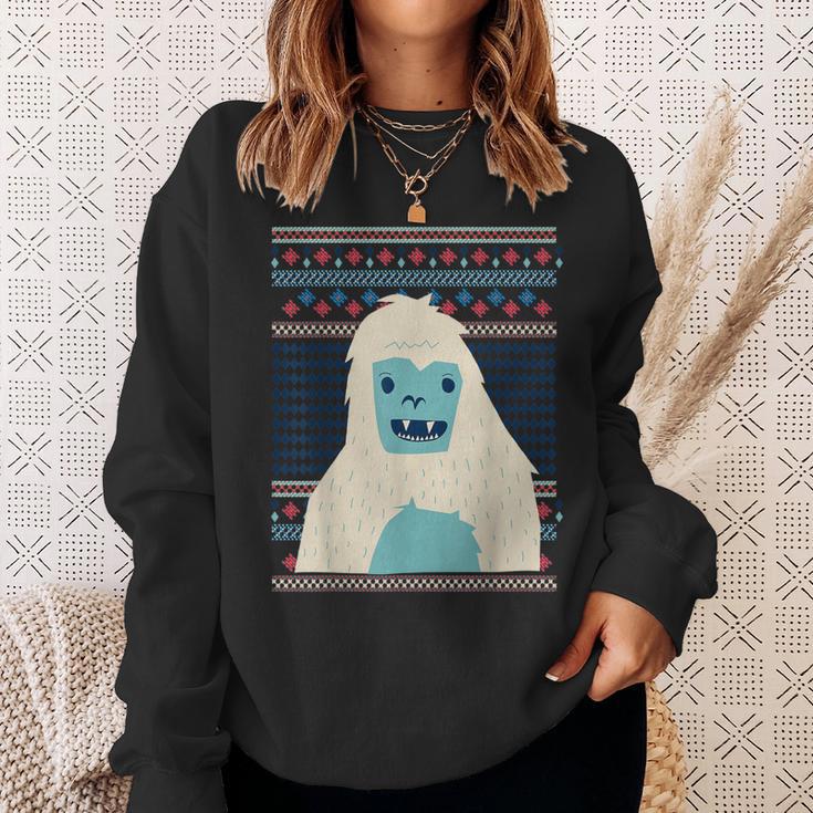 Yeti Monster Bigfoot Sasquatch Snow-Beast Ugly Christmas Fun Sweatshirt Gifts for Her