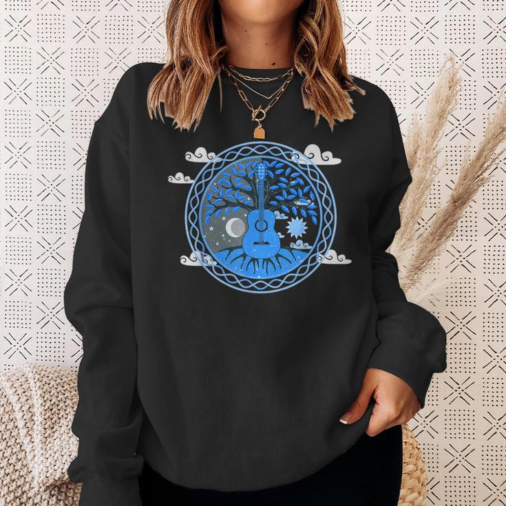 Yggdrasil Nature Musician Tree Of Life Acoustic Guitar Sweatshirt Gifts for Her