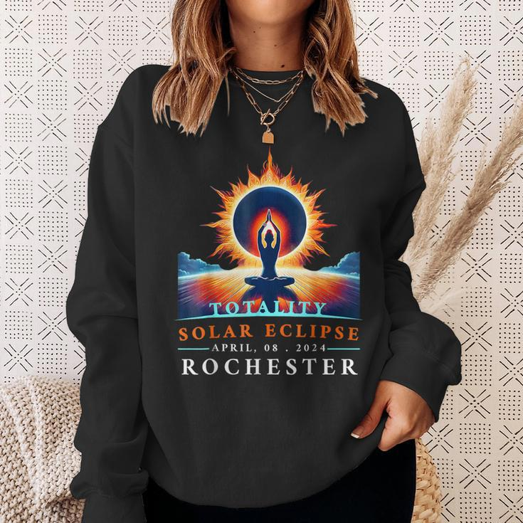 Yoga Total Solar Eclipse April 8Th 2024 Rochester Sweatshirt Gifts for Her