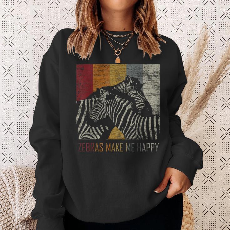 Zebras Mache Mich Glücklich Zebra Sweatshirt Geschenke für Sie