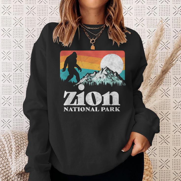 Zion National Park Utah Bigfoot Mountains Sweatshirt Gifts for Her