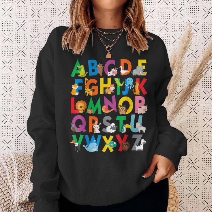 Zoo Animal Alphabet Abcs Learning Letters Boys Girls Sweatshirt Gifts for Her