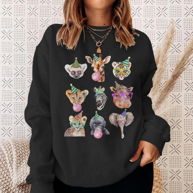 Zoo Animals Wildlife Birthday Party Zoo Day Animals Sweatshirt Gifts for Her
