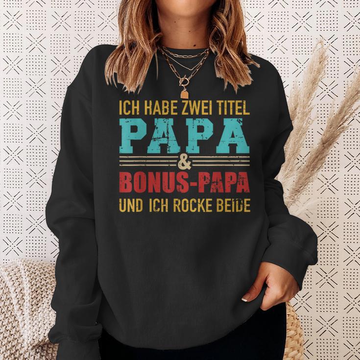 Zwei Titel Papa Und Bonus Papa Und Rocke Sie Bothintage Sweatshirt Geschenke für Sie