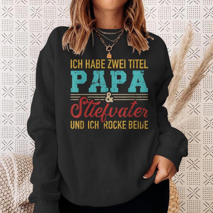 Zwei Titel Papa Und Steppapa Und Rocke Both Stepdad Sweatshirt Geschenke für Sie