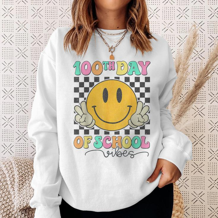 100Th Day Of School Vibes Cute Smile Face 100 Days Of School Sweatshirt Gifts for Her