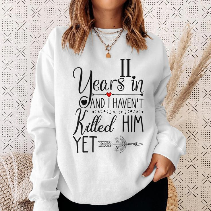 11Th Wedding Anniversary For Her 11 Years Of Marriage Sweatshirt Gifts for Her